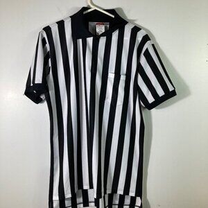 Mens Rawlings Referee Shirt Zipper Pro‎ Style ACAFTREF Black White Stripe L